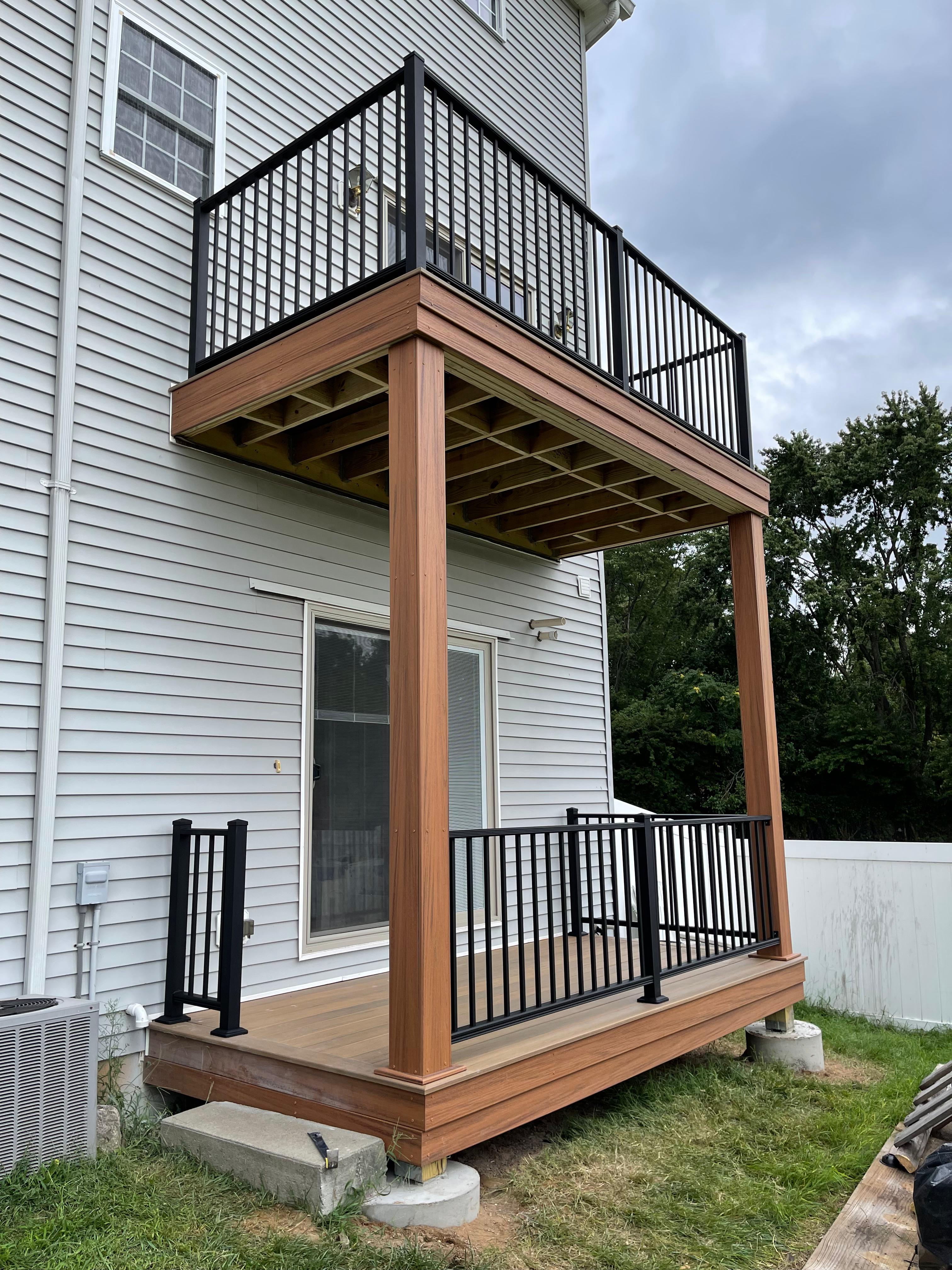 Two-story aluminum balcony railings in NJ